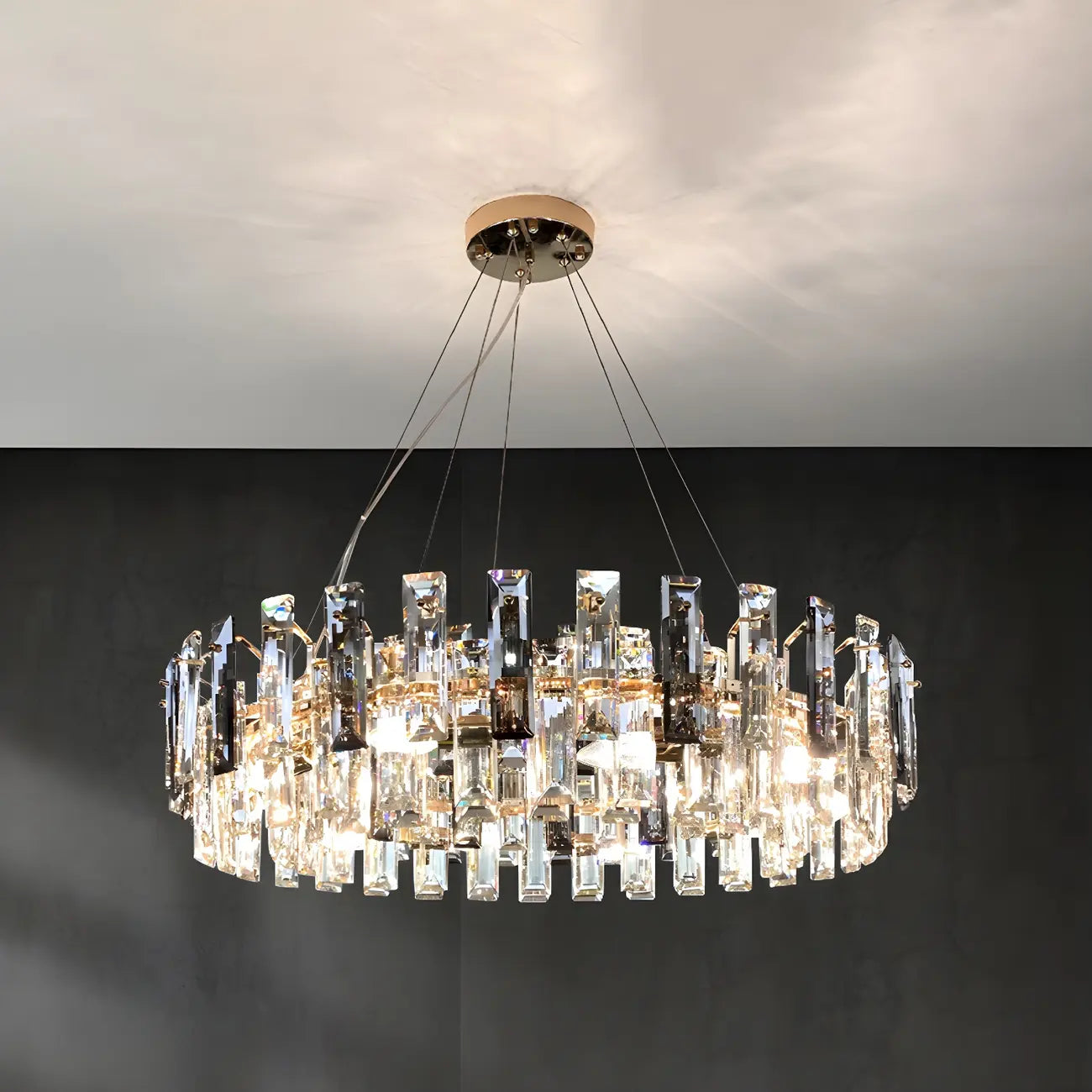 Modern Crystal Geometric Chandelier for Living Room