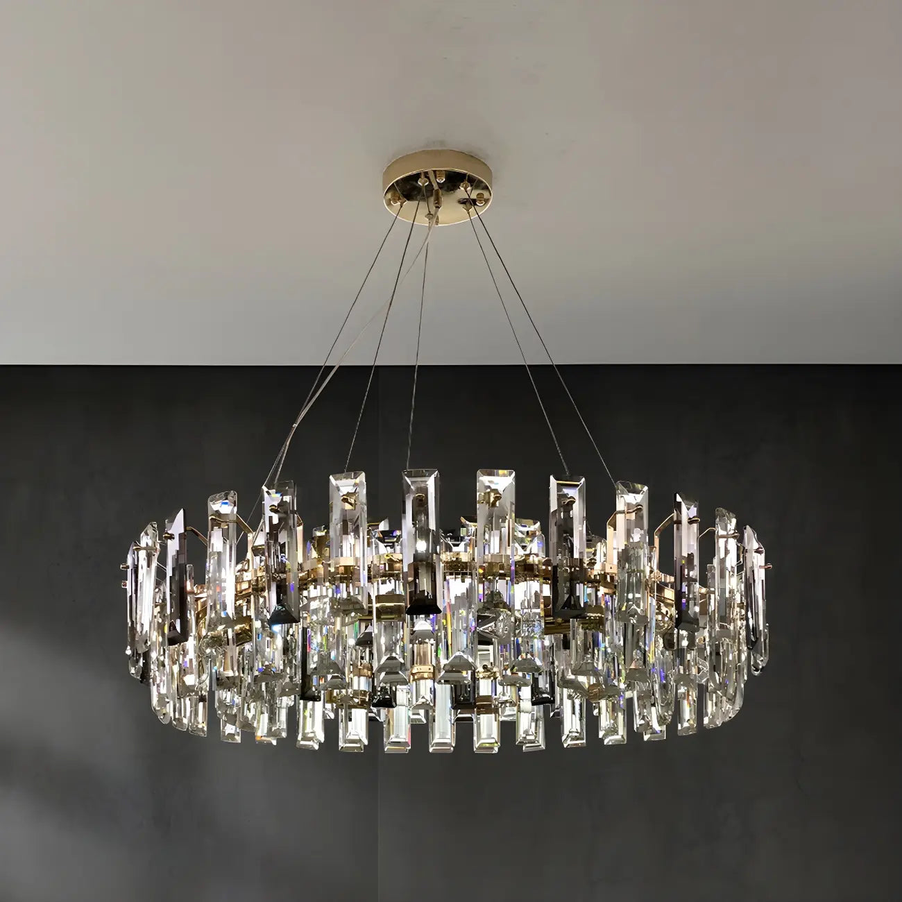 Modern Crystal Geometric Chandelier for Living Room