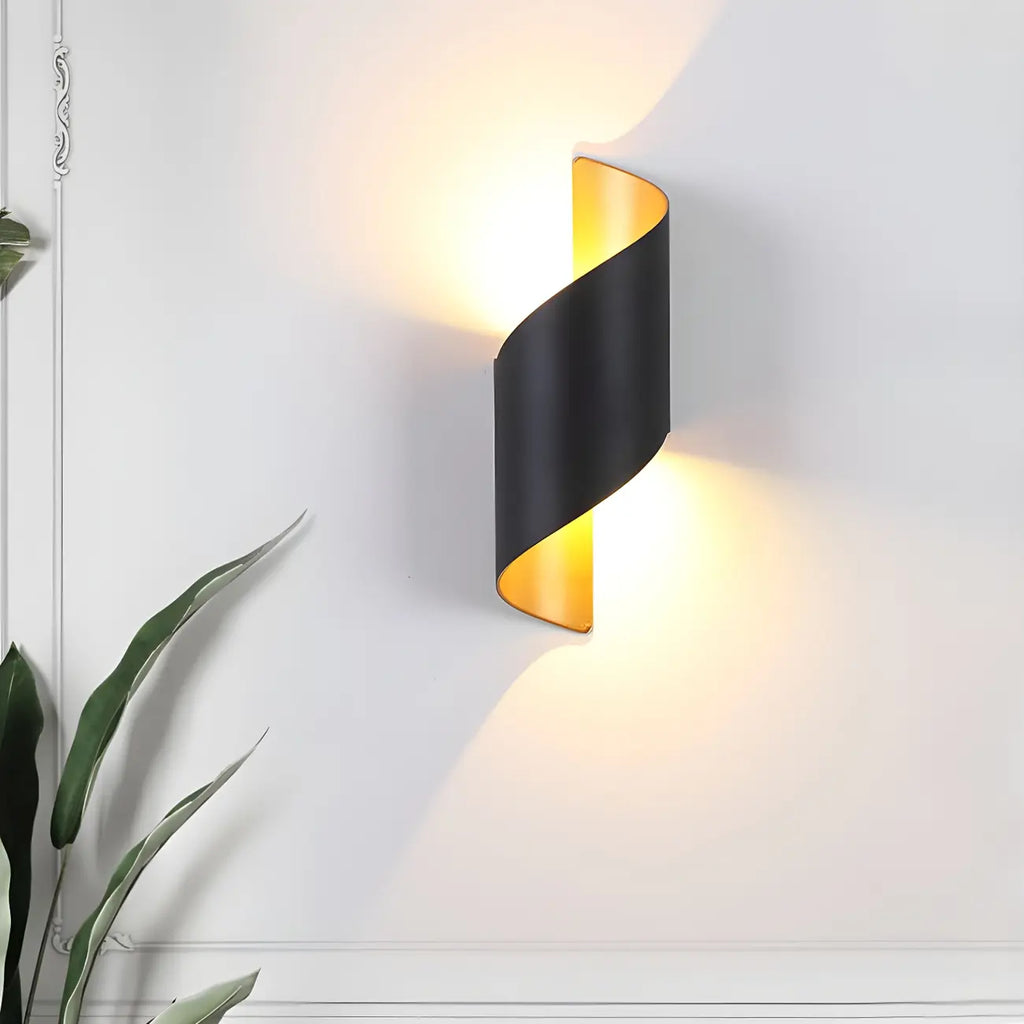 Modern Black Aluminum Outdoor LED Up Down Wall Light