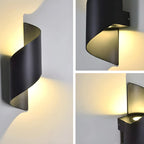 Modern Black Aluminum Outdoor LED Up Down Wall Light