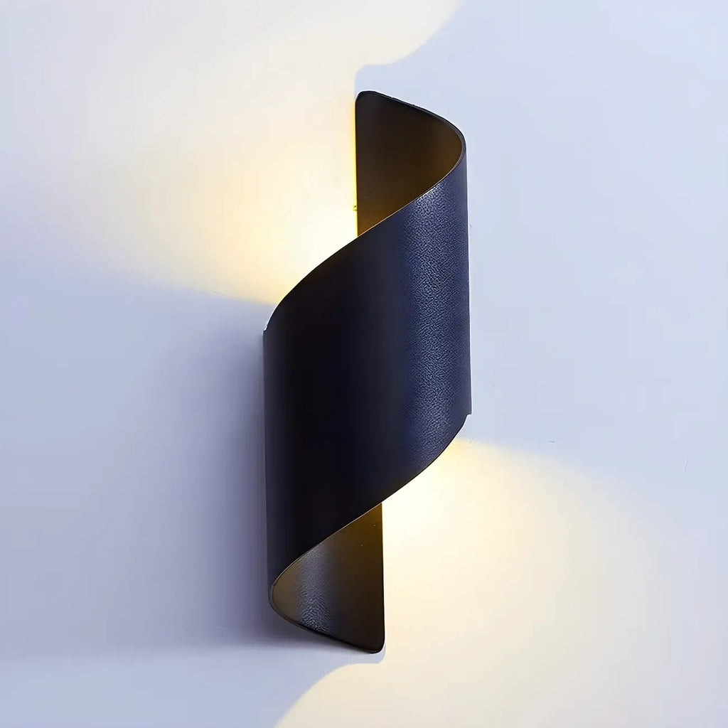 Modern Black Aluminum Outdoor LED Up Down Wall Light