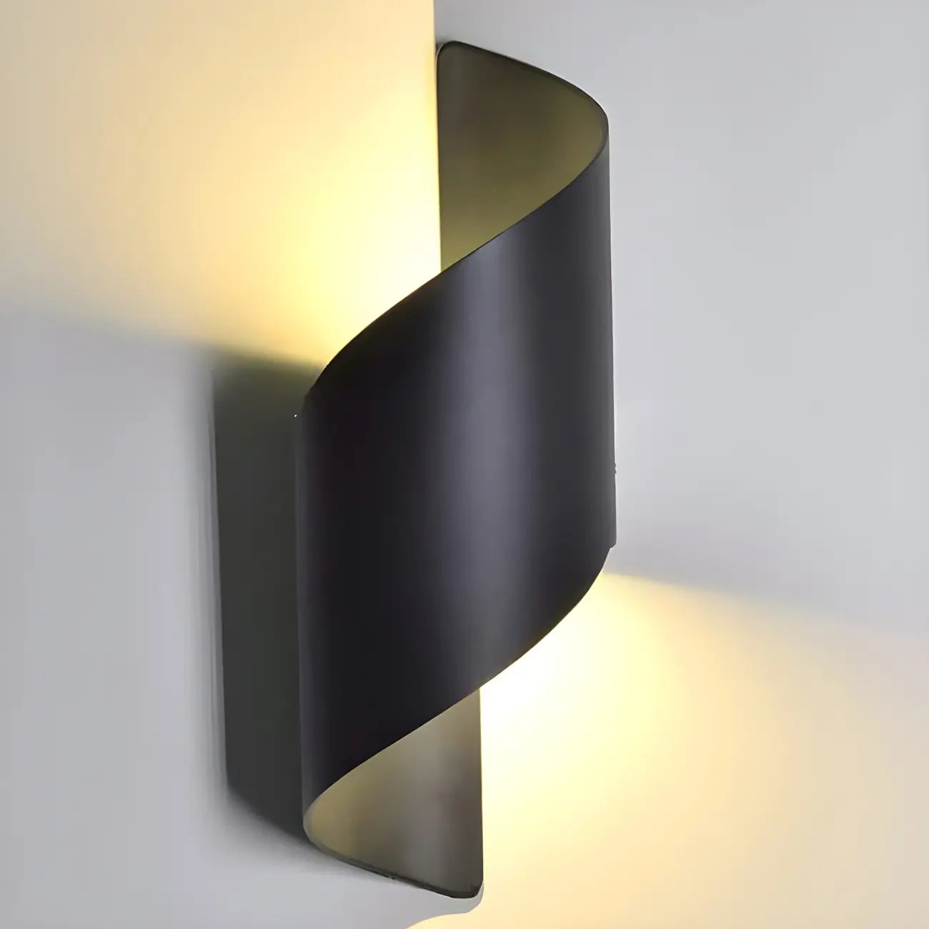 Modern Black Aluminum Outdoor LED Up Down Wall Light