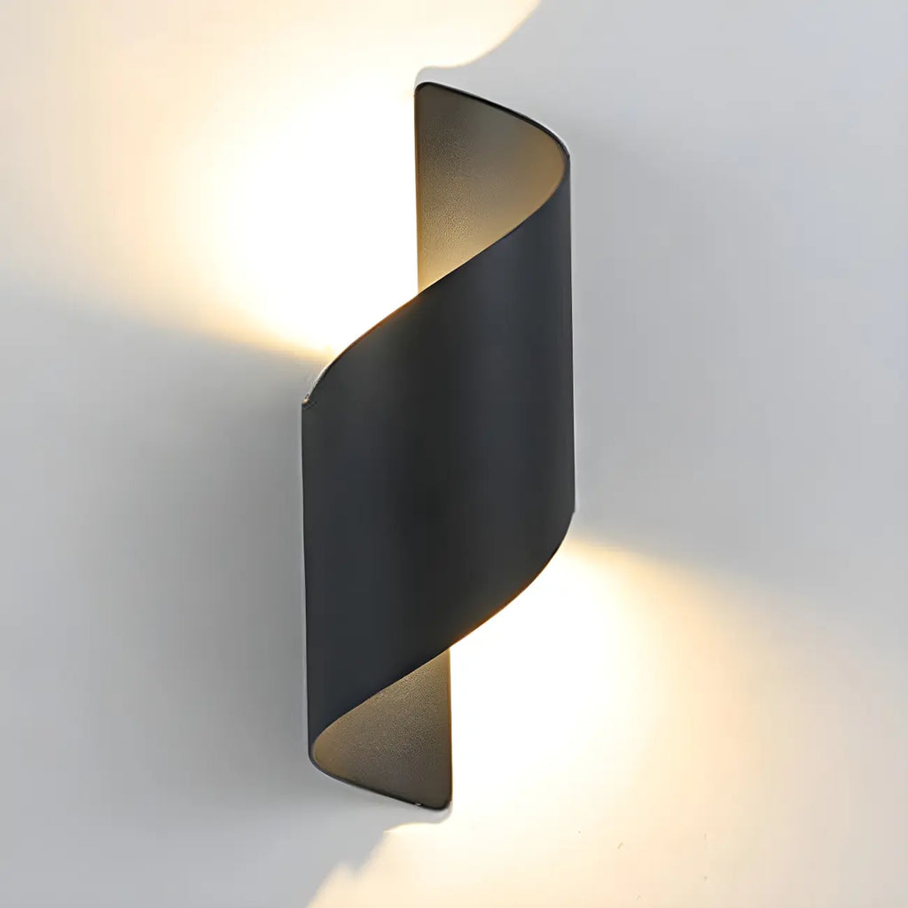 Modern Black Aluminum Outdoor LED Up Down Wall Light