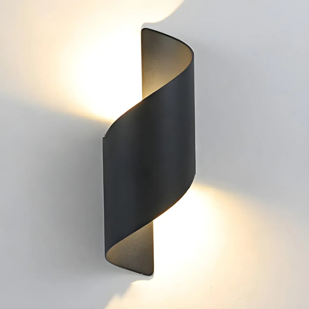Modern Black Aluminum Outdoor LED Up Down Wall Light
