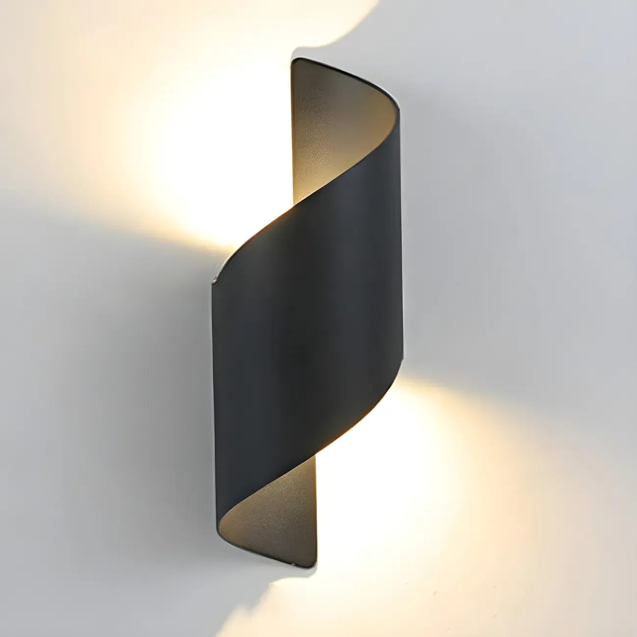 Modern Black Aluminum Outdoor LED Up Down Wall Light
