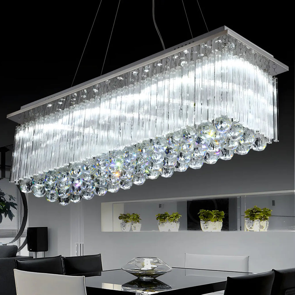 Luxurious Crystal LED Rectangular Pendant Light