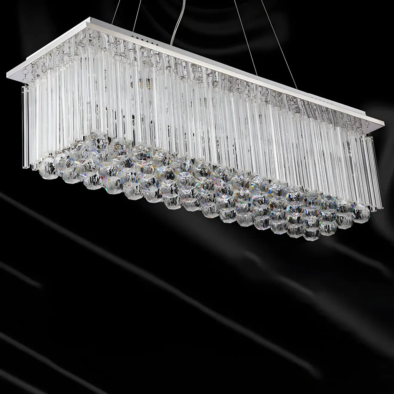Luxurious Crystal LED Rectangular Pendant Light