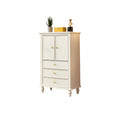 Glam Vertical White Wooden Dresser with Cabinet