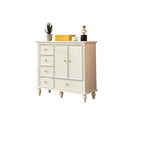 Glam Vertical White Wooden Dresser with Cabinet