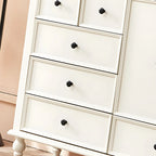 Glam Vertical White Wooden Dresser with Cabinet
