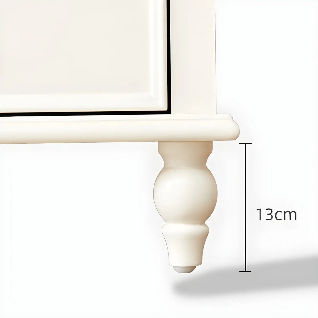 Glam Vertical White Wooden Dresser with Cabinet