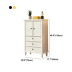 Glam Vertical White Wooden Dresser with Cabinet