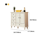 Glam Vertical White Wooden Dresser with Cabinet