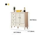 Glam Vertical White Wooden Dresser with Cabinet
