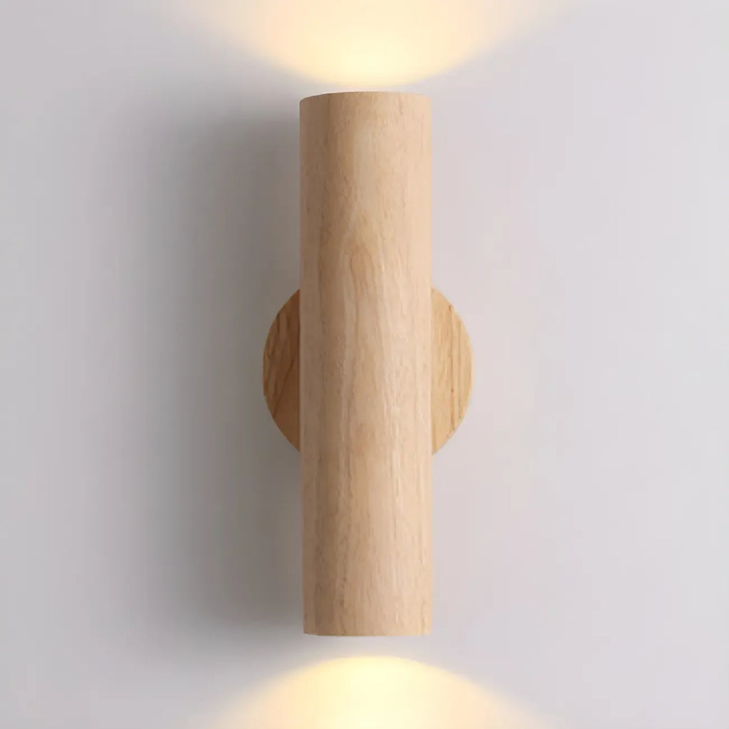 Nordic Cylinder Wood Up Down LED Wall Sconce