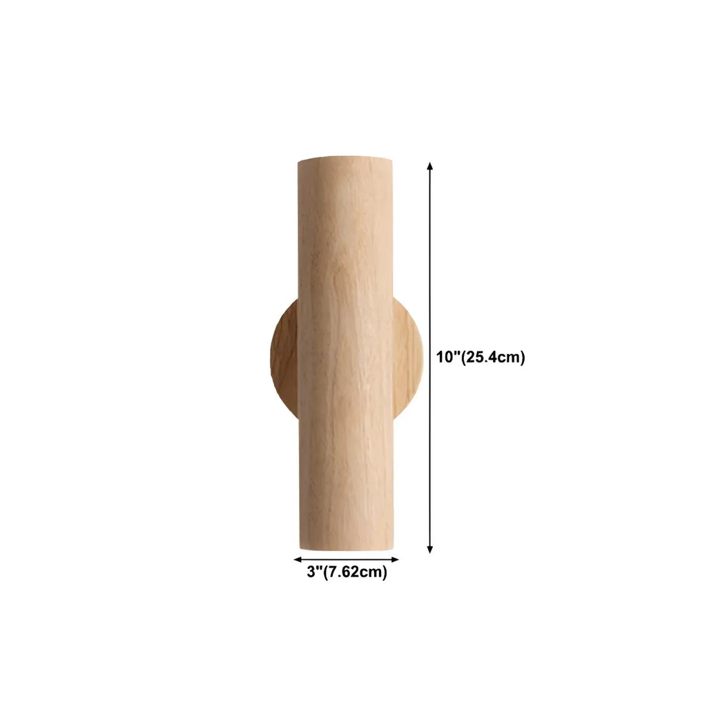 Nordic Cylinder Wood Up Down LED Wall Sconce