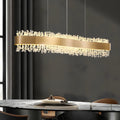 Adjustable Gold Crystal Island Light for Kitchens