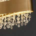 Adjustable Gold Crystal Island Light for Kitchens
