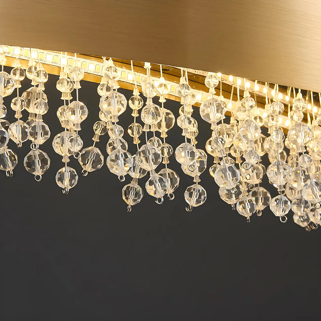 Adjustable Gold Crystal Island Light for Kitchens