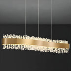 Adjustable Gold Crystal Island Light for Kitchens