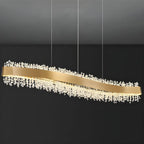 Adjustable Gold Crystal Island Light for Kitchens