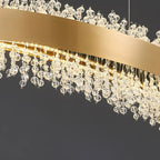 Adjustable Gold Crystal Island Light for Kitchens