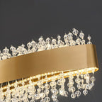 Adjustable Gold Crystal Island Light for Kitchens