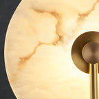 Modern Round White Stone LED Wall Sconce for Bedroom