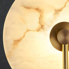 Modern Round White Stone LED Wall Sconce for Bedroom