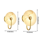 Modern Round White Stone LED Wall Sconce for Bedroom