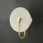 Modern Round White Stone LED Wall Sconce for Bedroom