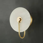 Modern Round White Stone LED Wall Sconce for Bedroom