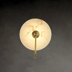 Modern Round White Stone LED Wall Sconce for Bedroom