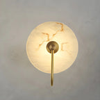 Modern Round White Stone LED Wall Sconce for Bedroom