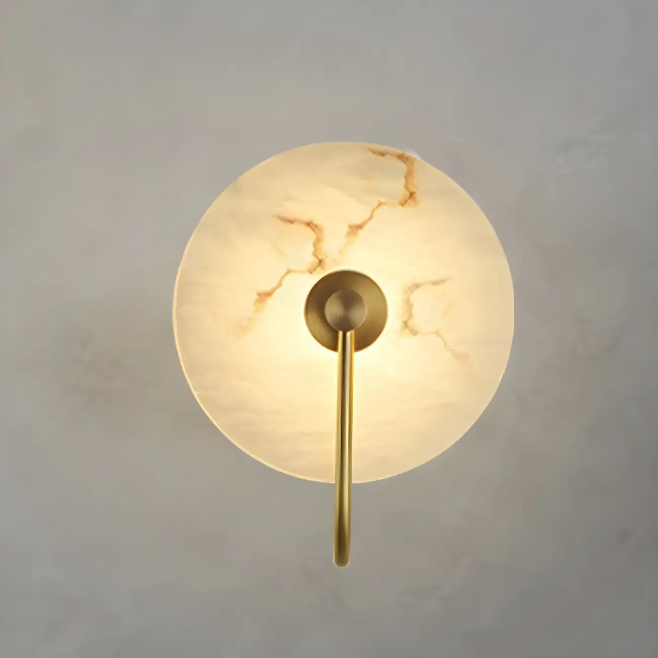 Modern Round White Stone LED Wall Sconce for Bedroom