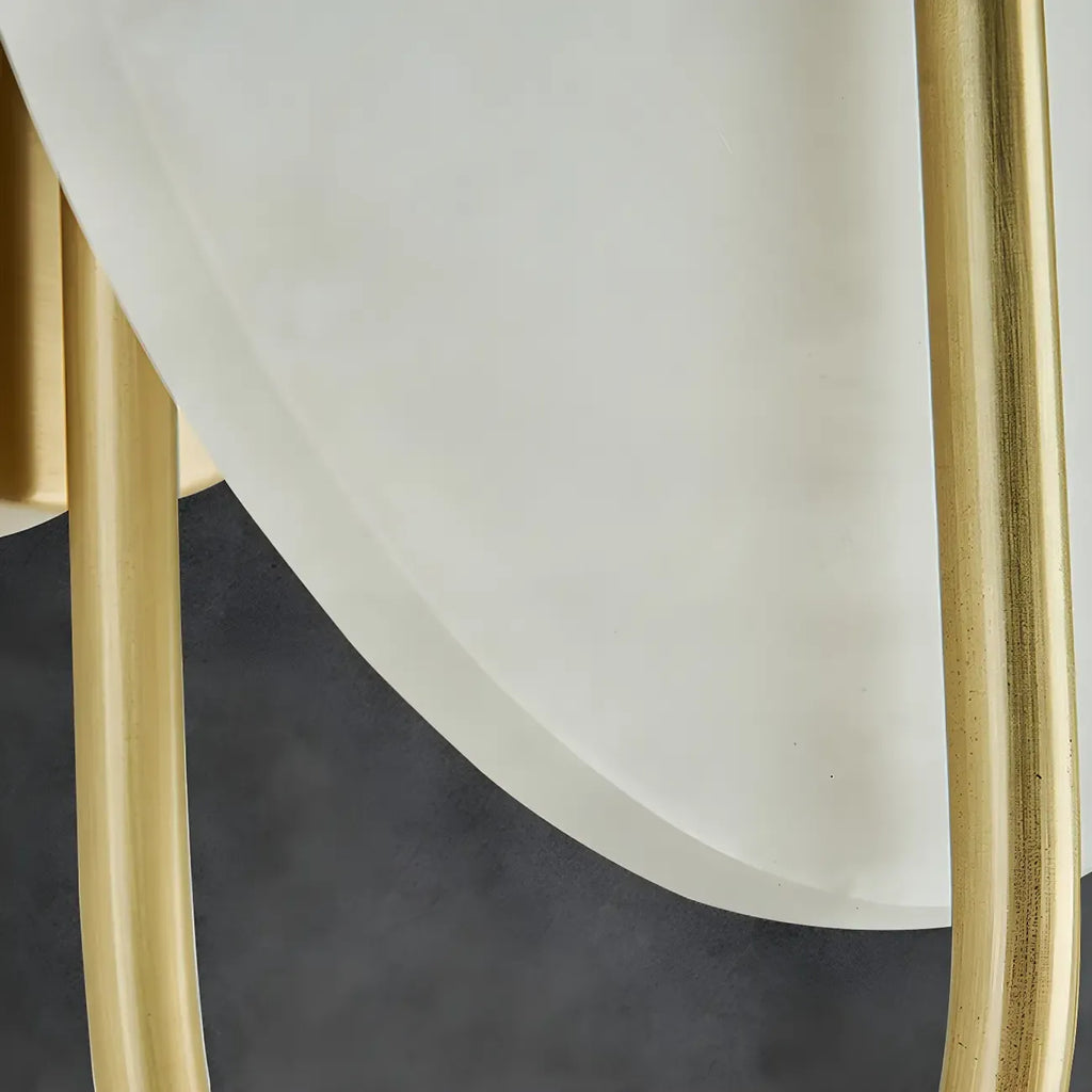 Modern Round White Stone LED Wall Sconce for Bedroom