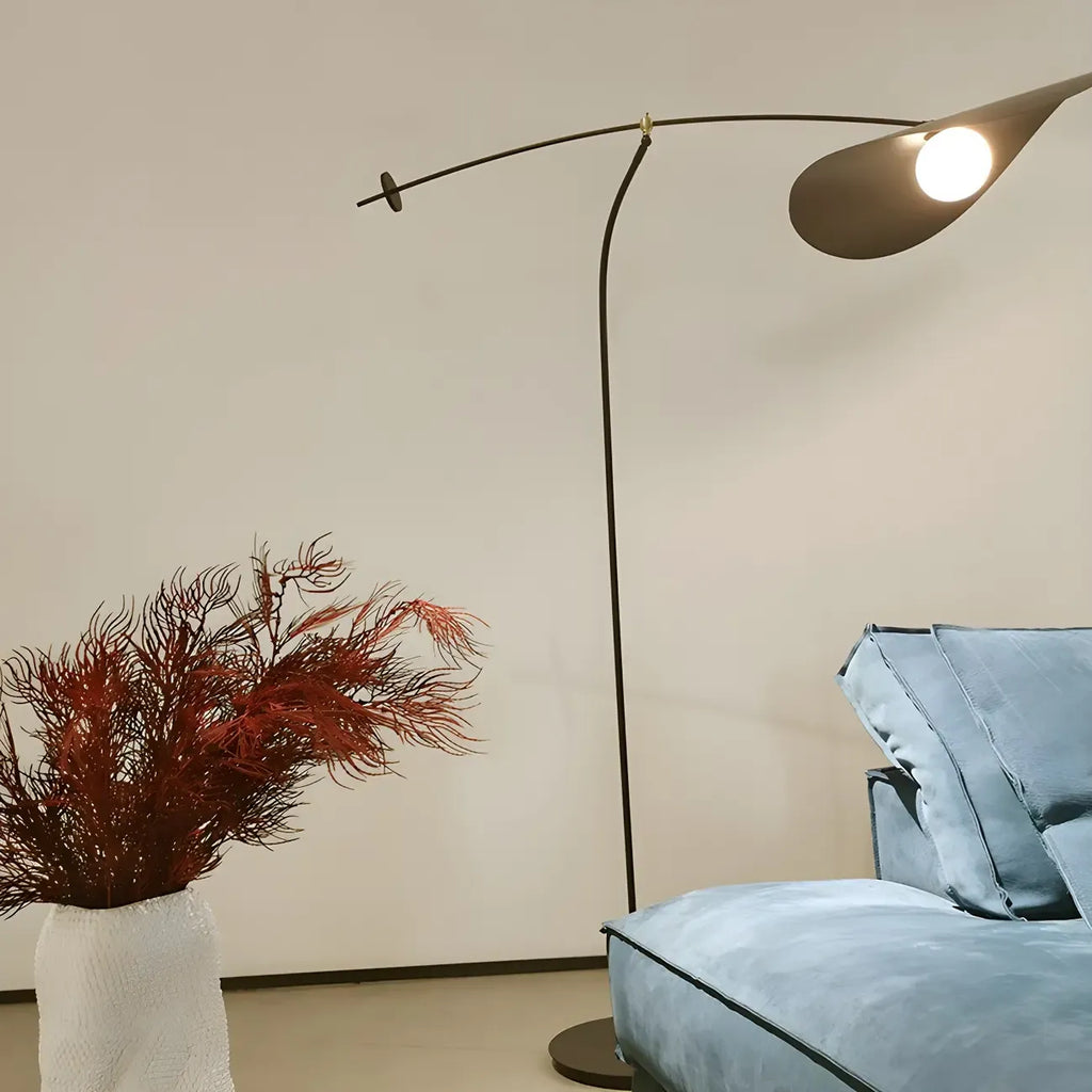 73 Artistic Black Metal Arc Floor Lamp with Balance Arm