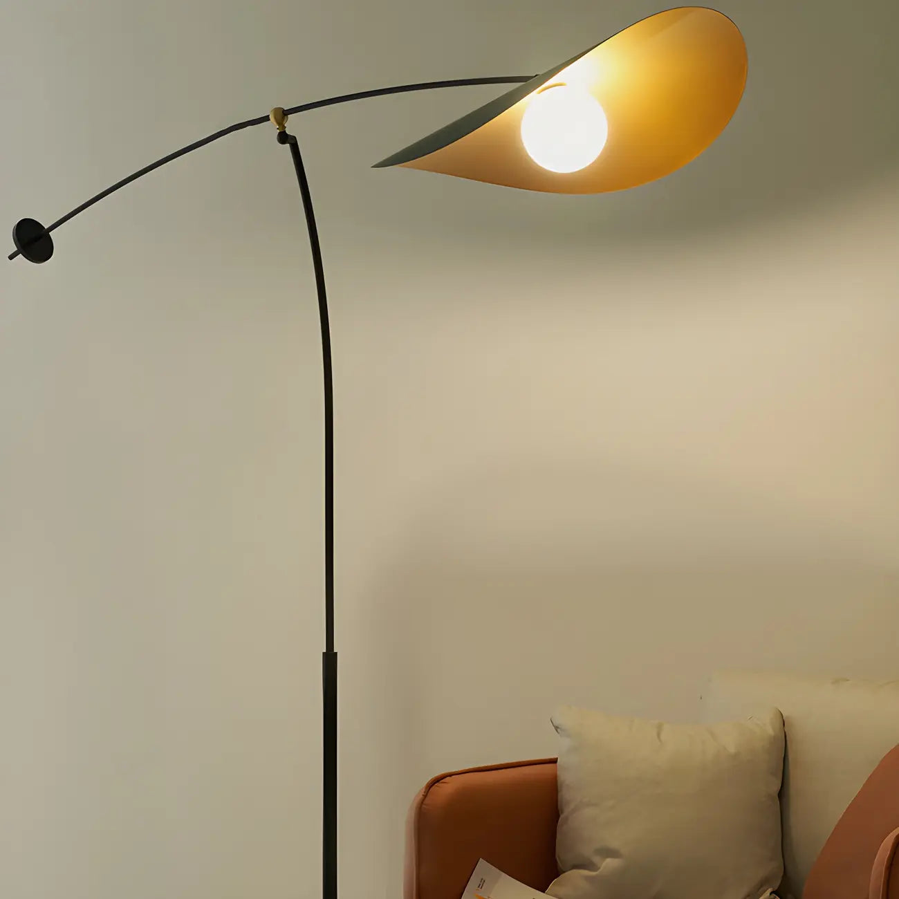 73 Artistic Black Metal Arc Floor Lamp with Balance Arm