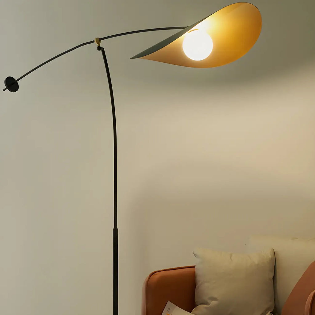 73 Artistic Black Metal Arc Floor Lamp with Balance Arm