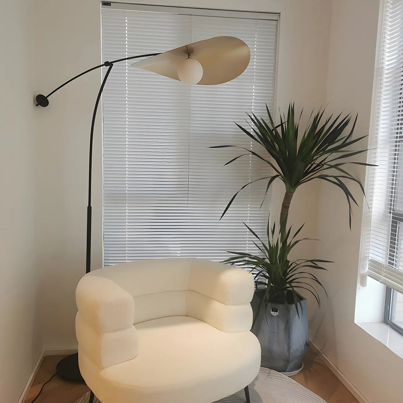 73 Artistic Black Metal Arc Floor Lamp with Balance Arm