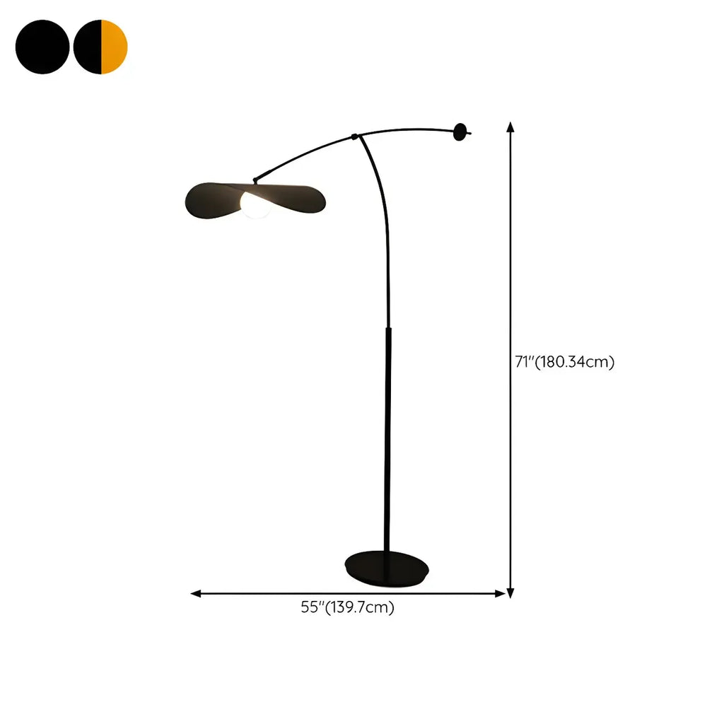 73 Artistic Black Metal Arc Floor Lamp with Balance Arm