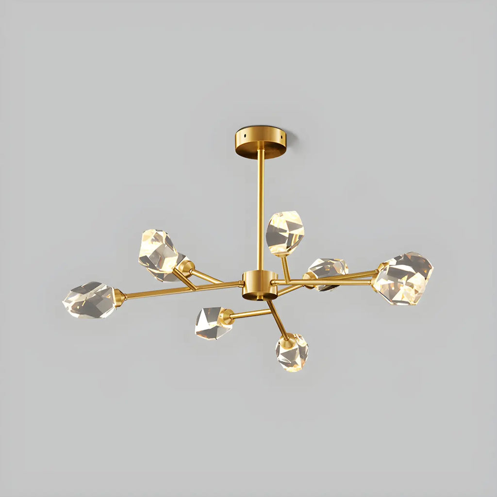 Glamorous Downrods Starburst Crystal Chandelier