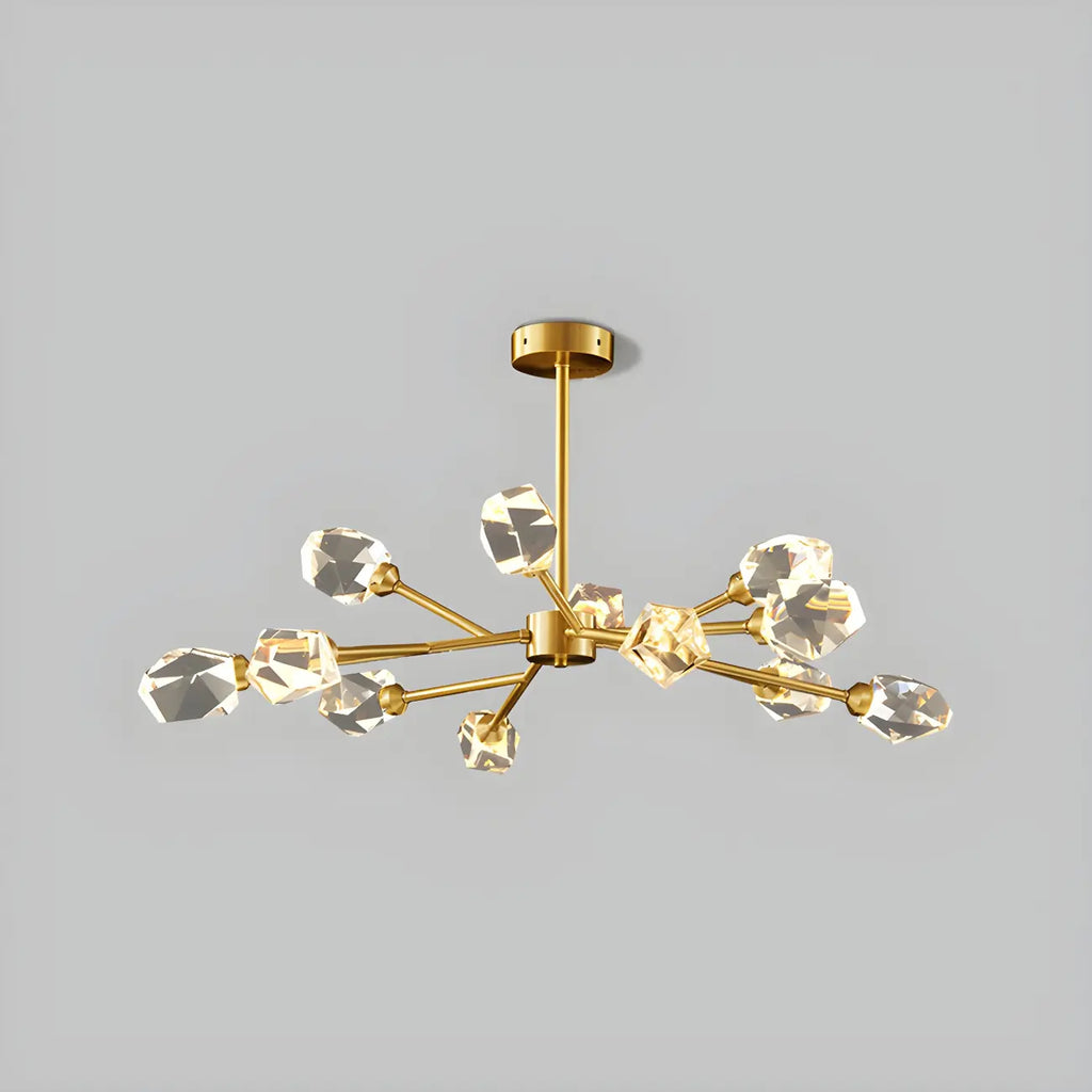 Glamorous Downrods Starburst Crystal Chandelier