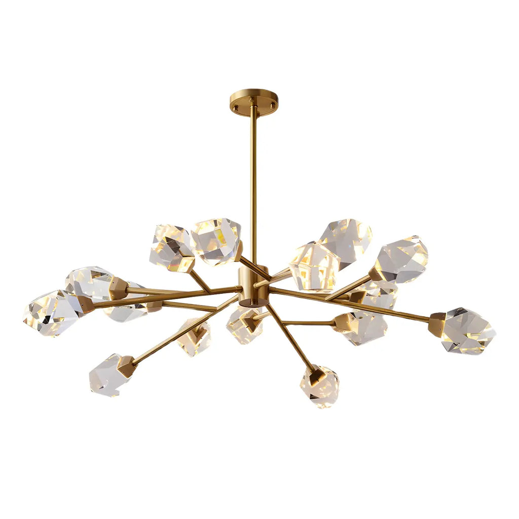 Glamorous Downrods Starburst Crystal Chandelier