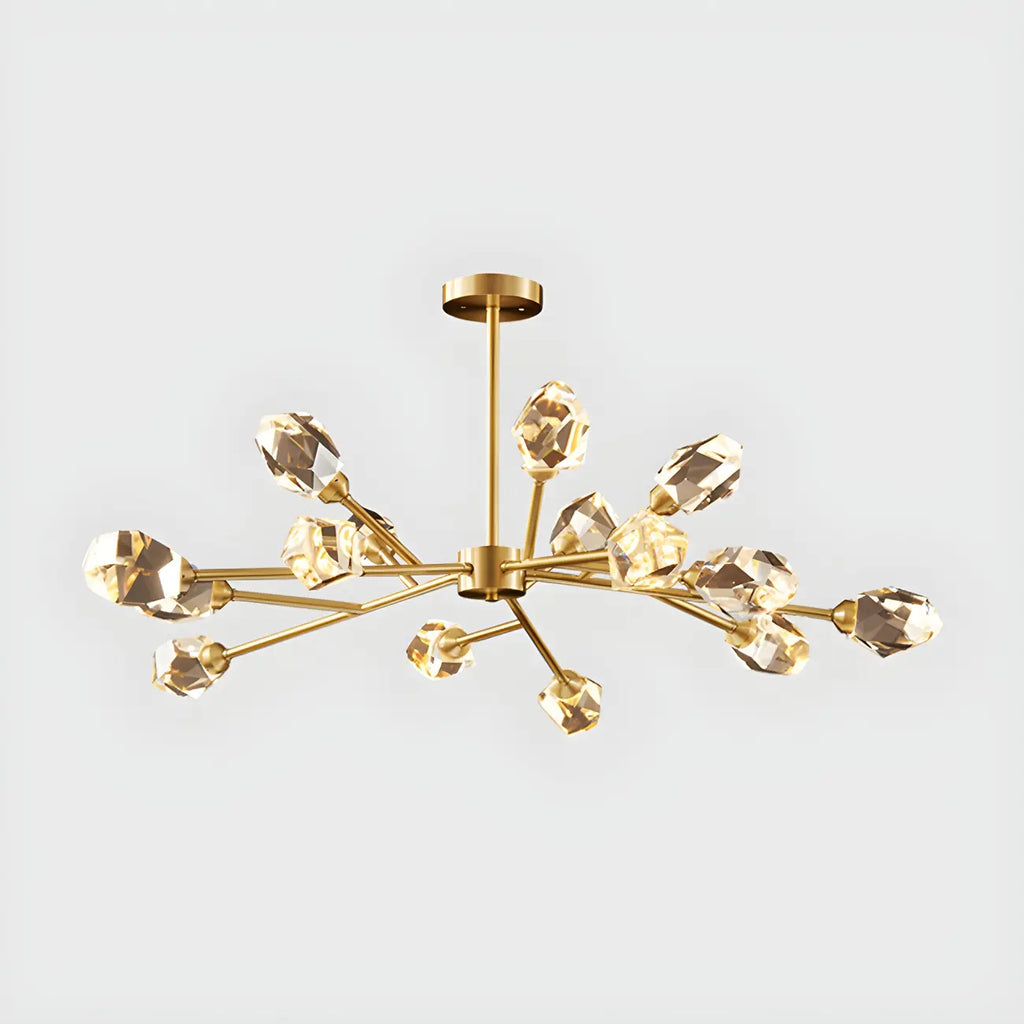 Glamorous Downrods Starburst Crystal Chandelier