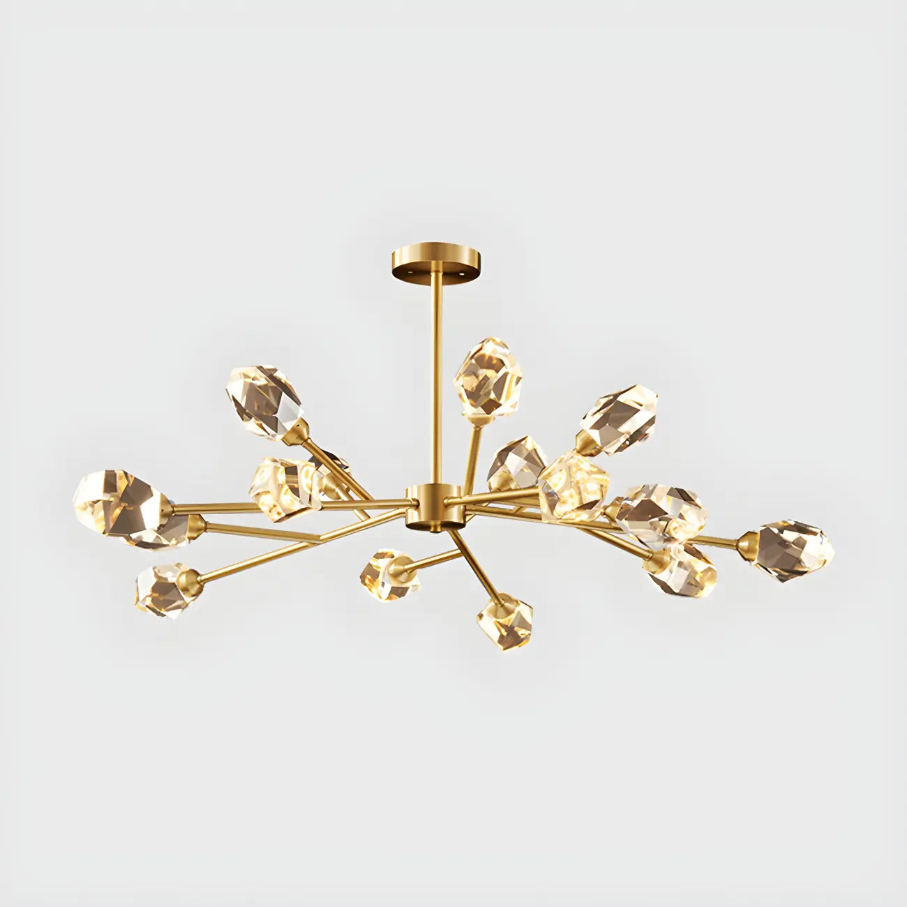 Glamorous Downrods Starburst Crystal Chandelier