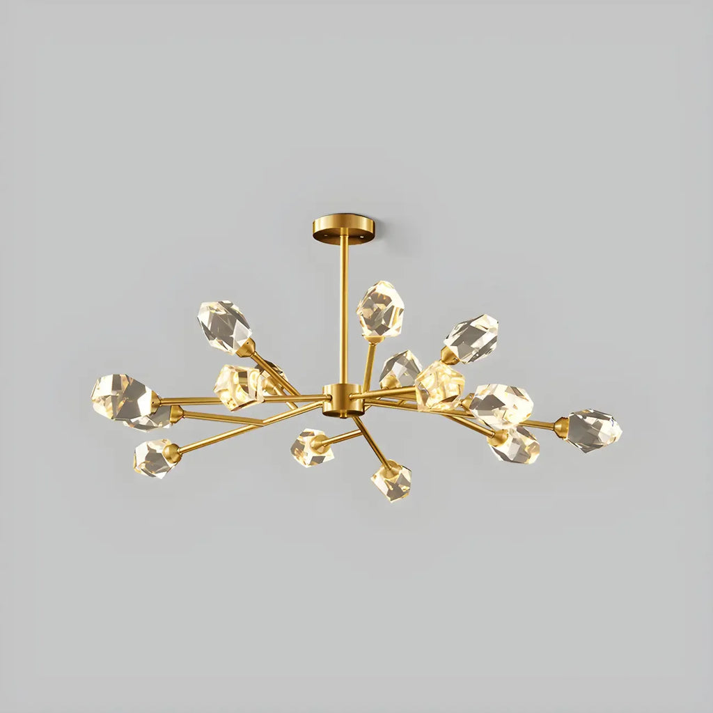 Glamorous Downrods Starburst Crystal Chandelier