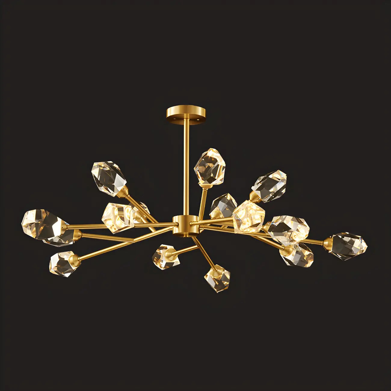 Glamorous Downrods Starburst Crystal Chandelier
