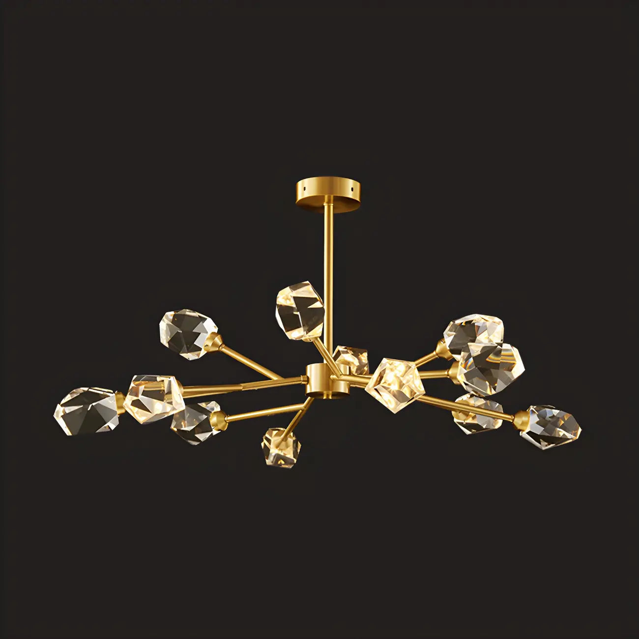 Glamorous Downrods Starburst Crystal Chandelier