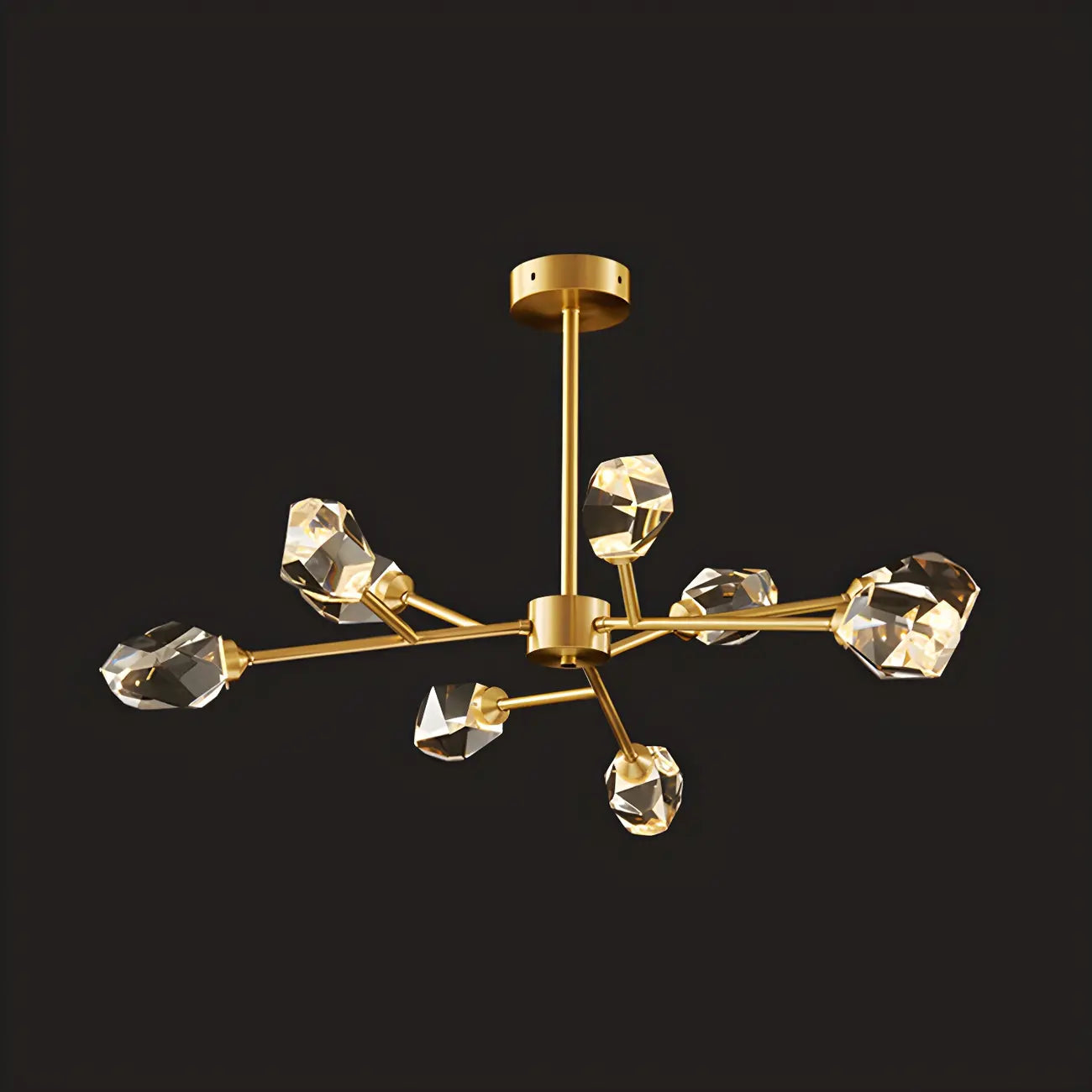 Glamorous Downrods Starburst Crystal Chandelier